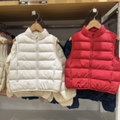 宝妈优选 秋冬男女童外穿内搭纯色立领保暖空气棉马甲背心478124