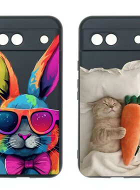 适用于彩色兔子适用于Google Pixel10proXL手机壳谷歌Pixel10pro卡通7pro/8pro猫咪胡萝卜8A/7A可爱6A/9A/9pr