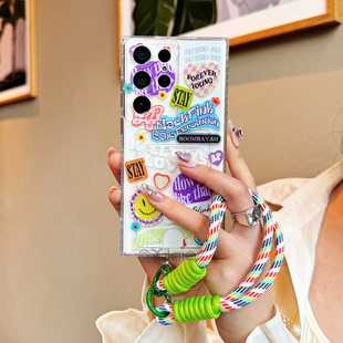 S23ultra S22透明手机壳A17可乐笑脸A57 A16 S25 A42 S24ultra A53 适用于可插卡片适用于三星S26ultra A55