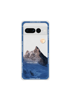 适用于雪山适用于谷歌pixel10proXL/9pro透明手机壳Google Pixel 7A/9A橙色云朵9proXL彩绘7Pro/8A简约6A软壳