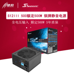 海韵 S12III-500W额定 峰值600W铜牌电源 非模组非金牌450W 550W