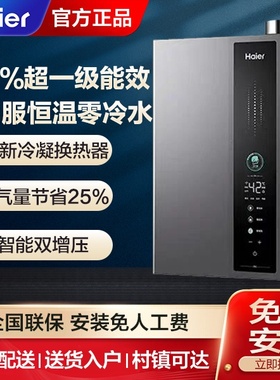 Haier/海尔 JSLQ27-16ER3DLTCU1增压零冷水伺服16L天燃气热水器E5