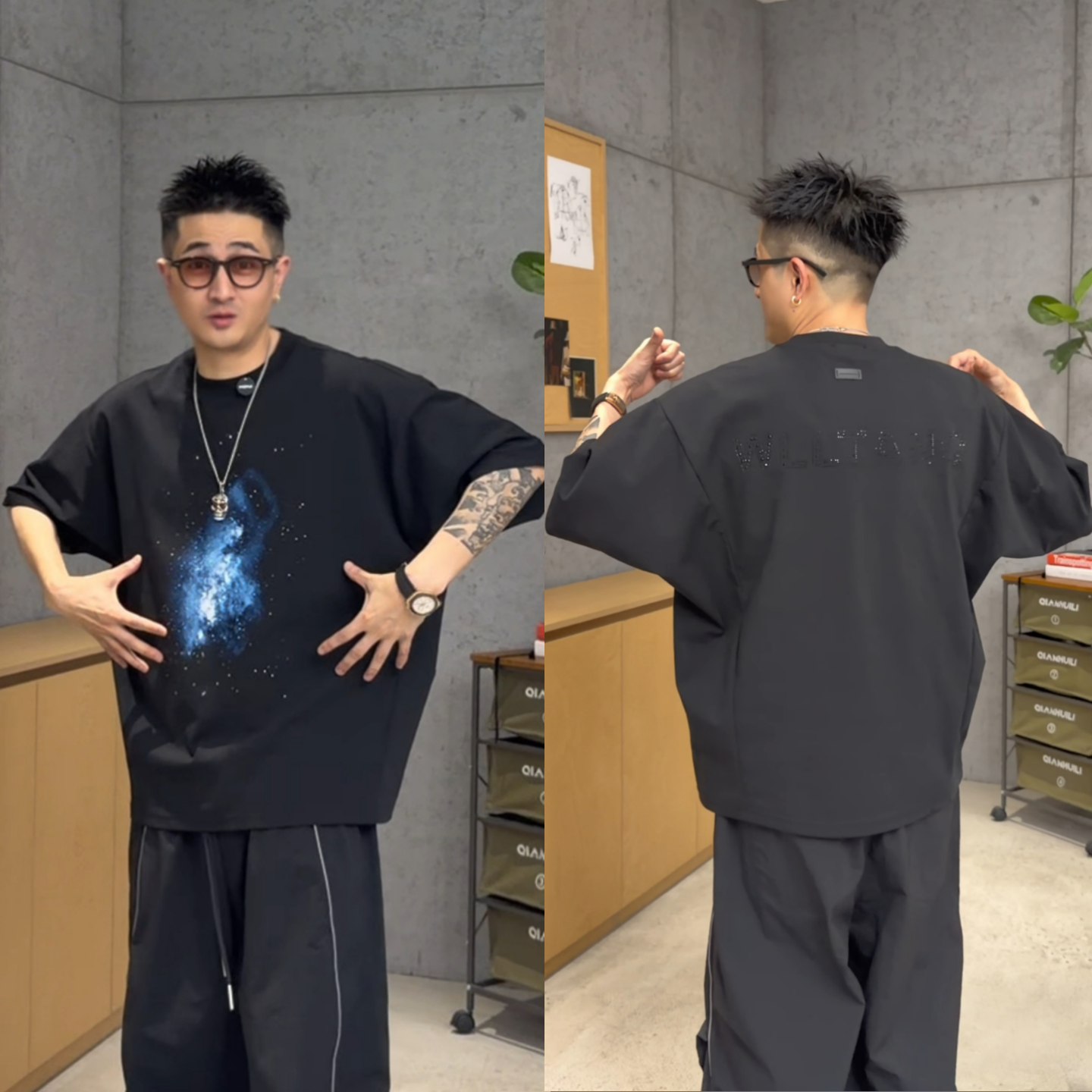 美式小众设计感蝙蝠袖休闲短袖T恤夏季上新男士时尚潮流痞帅高级