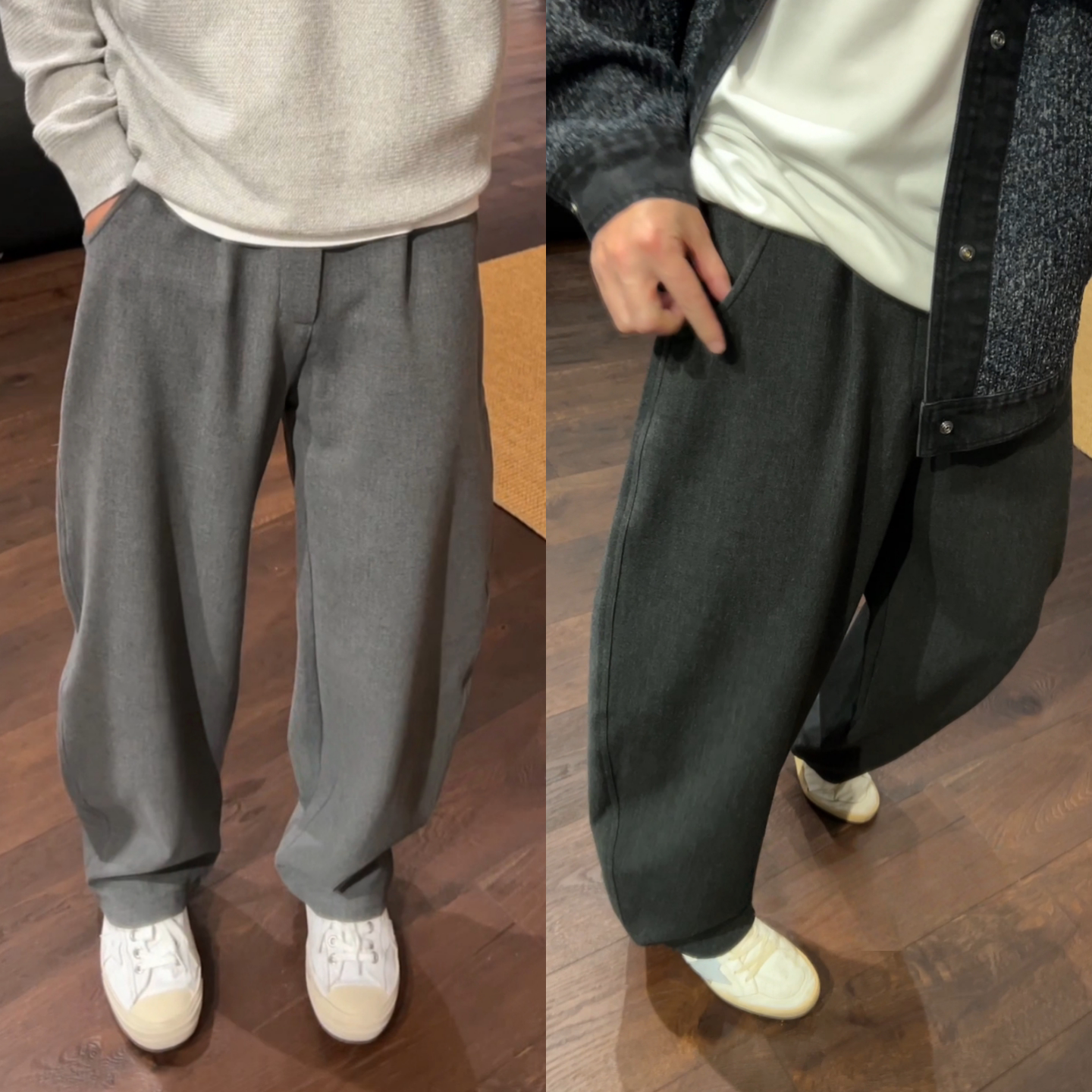 秋季立体裁剪港风直筒弯刀裤