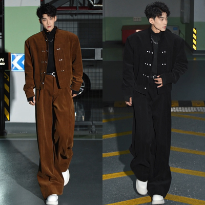 小众设计感时尚套装男士两件套