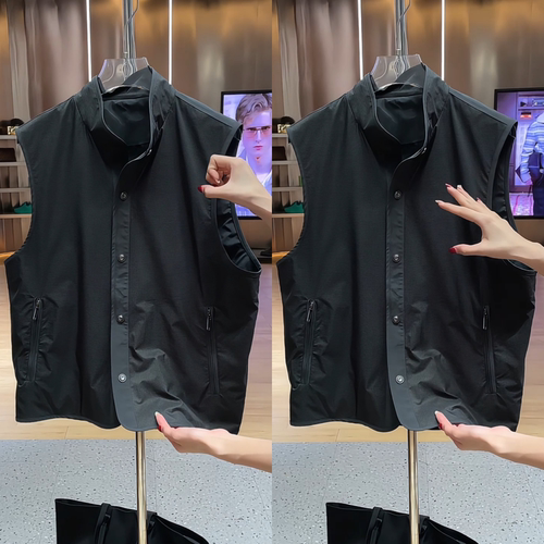 春季黑武士立领男士马甲高级轻奢