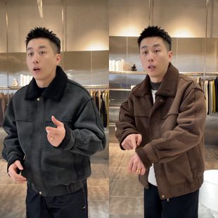 美式高街时尚高级感冬季加绒保暖舒适百搭男女款翻领飞行夹克外套