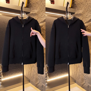 美式复古重工外套短款男女同款拉链连帽卫衣秋季新款潮牌百搭上衣