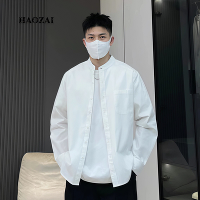 早秋薄款休闲衬衫纯色高级感外套