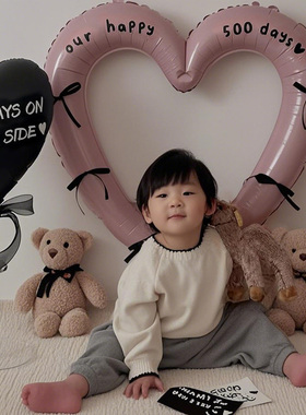 ins镂空爱心40寸铝膜气球生日装饰布置道具拍照相框