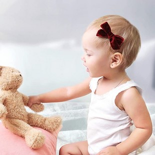 秋冬ins复古手工天鹅绒蝴蝶结婴儿发饰宫廷丝绒公主气质环保发夹