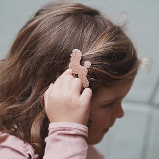 出口女童北欧风满钻兔子贝壳彩色水钻公主发夹女宝气质刘海夹