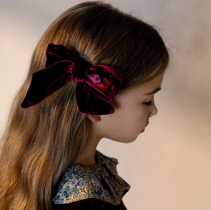 丹麦ins复古手工天鹅绒宫廷发饰