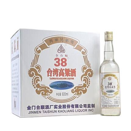 金台顺台湾高粱酒兄弟情38度浓香型白酒600mlx12瓶普装纯粮酒整箱
