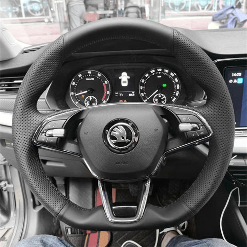 斯柯达明锐pro专用手缝方向盘套