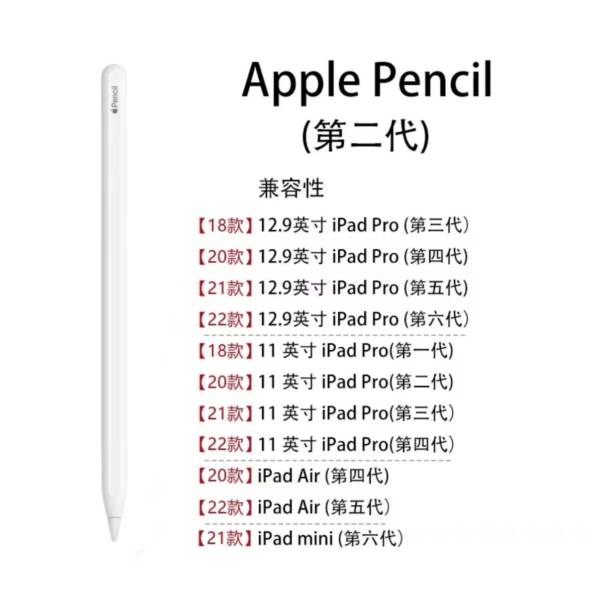 苹果Apple Pencil 一代/二代 苹果手写笔二手苹果手写笔【99新】图片