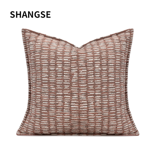 尚塞原创设计侘寂风中古风民宿样板房红色条纹抱枕靠垫沙发床头枕