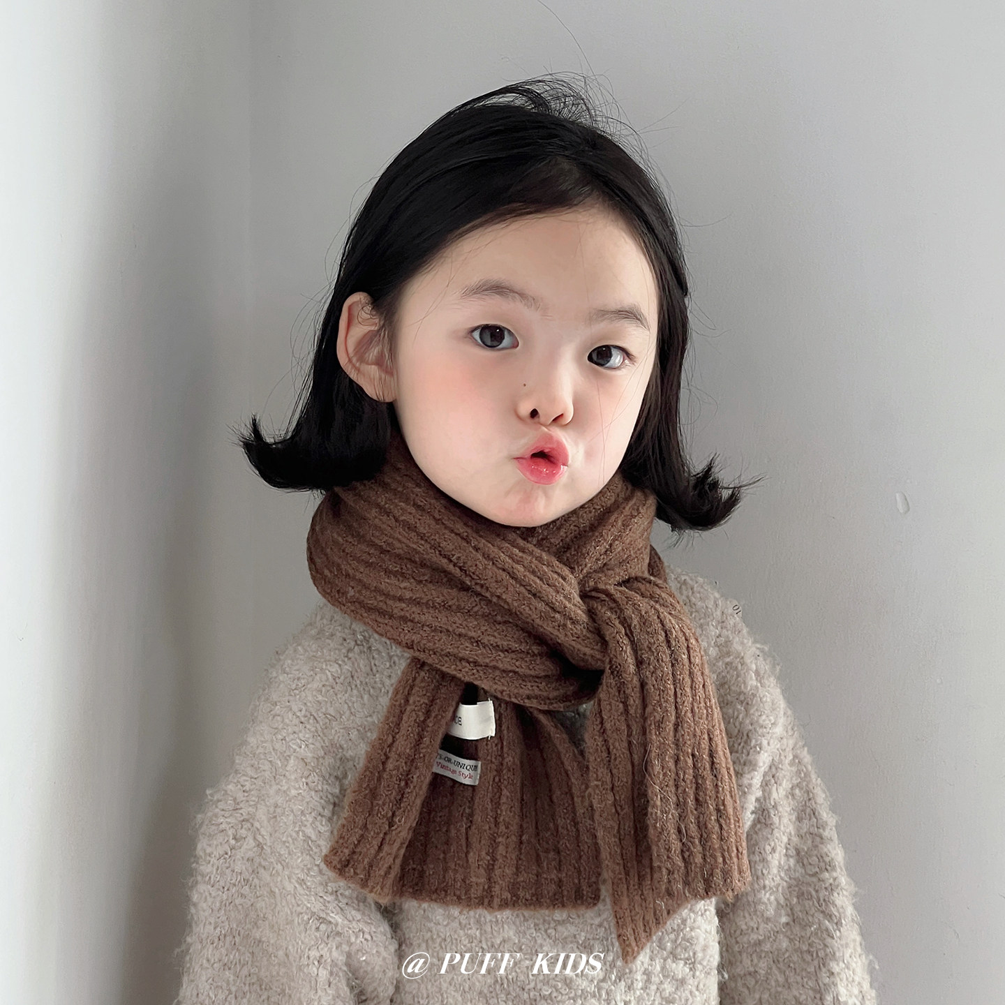 儿童围巾秋冬季ins韩系小标纯色保暖针织围脖男女童百搭防寒脖套,童装/婴儿装/亲子装,围巾,淘宝优惠券,粉丝福利购,淘宝优惠卷