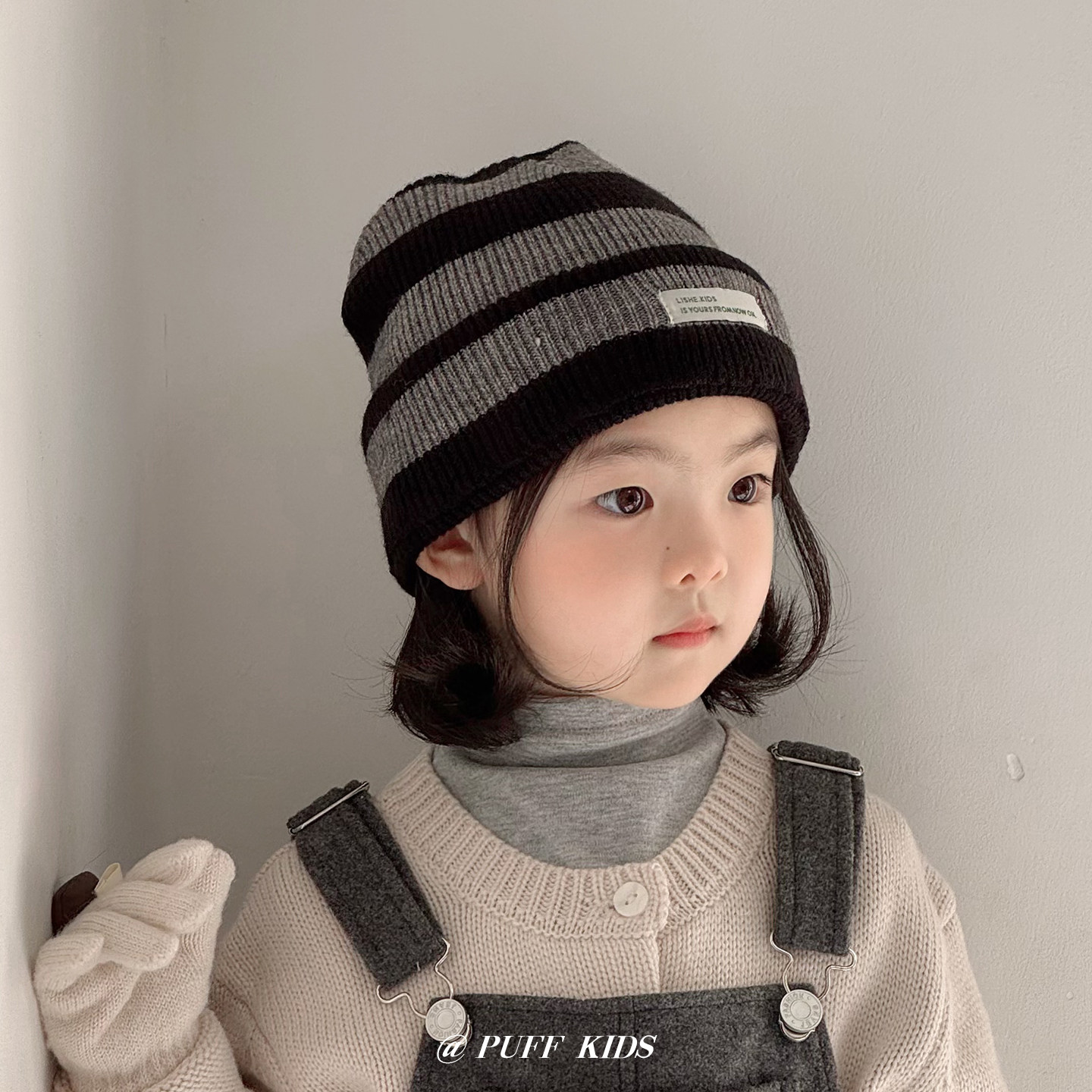 儿童针织帽秋冬季韩版ins条纹护耳帽男童女童保暖防寒加厚毛线帽,童装/婴儿装/亲子装,帽子,淘宝优惠券,粉丝福利购,淘宝优惠卷