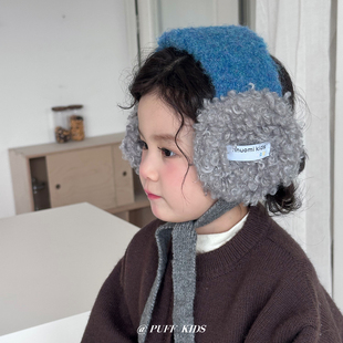 儿童耳罩冬季韩版ins拼色洋气百搭毛绒户外保暖耳套宝宝包耳捂子