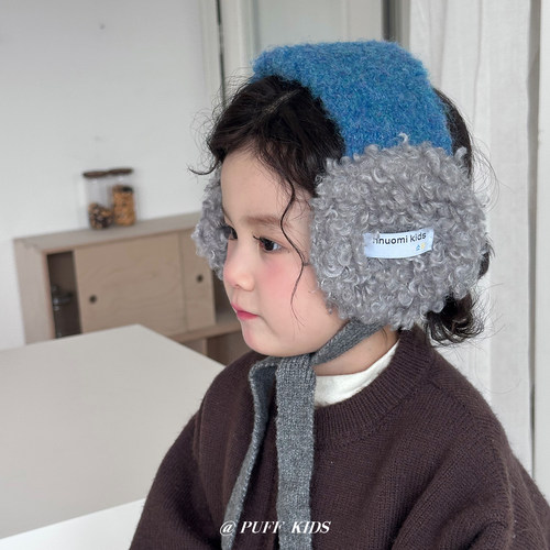 儿童耳罩冬季韩版ins拼色洋气百搭毛绒户外保暖耳套宝宝包耳捂子