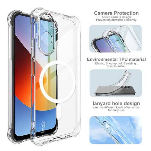 imak适用于红米 Redmi A7 Pro 4G POCO C85x 5G磁吸透明全包防摔四角气囊版透明壳手机壳保护套耐磨保护外套