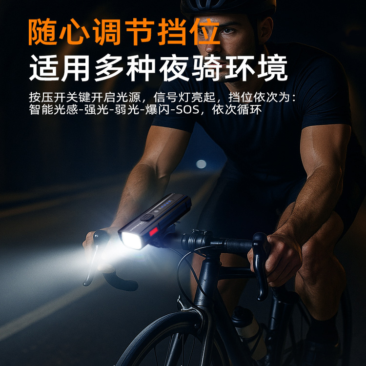 神火BL19自行车前灯夜骑专用公路车超亮长续航夜间照明骑行装备