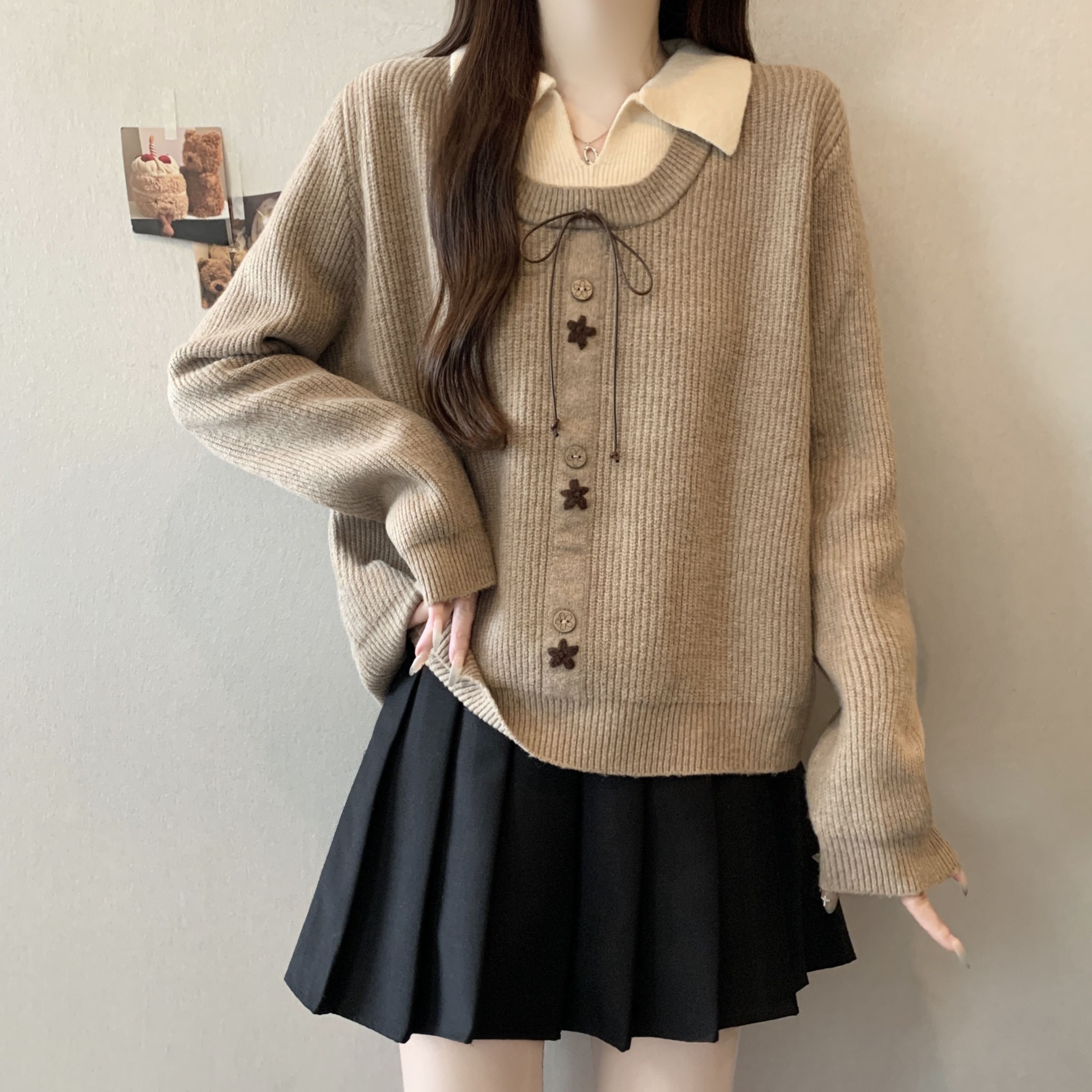 毛衣慵懒风宽松显瘦针织衫上衣