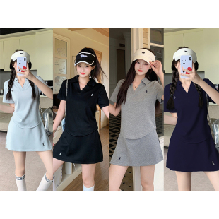 MM谢谢家2026年夏季新款大码女装运动风刺绣短袖短裙时尚两件套潮