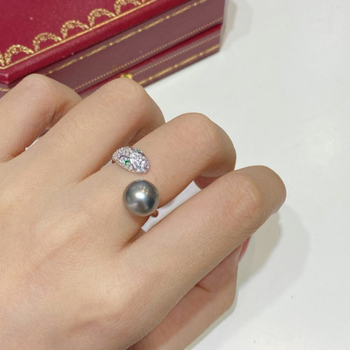 通体s925银戒指9-10mm大溪地