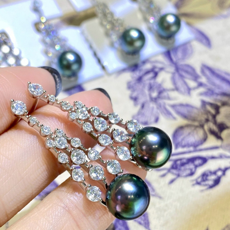 S925银璀璨明珠海水珍珠耳饰9-10