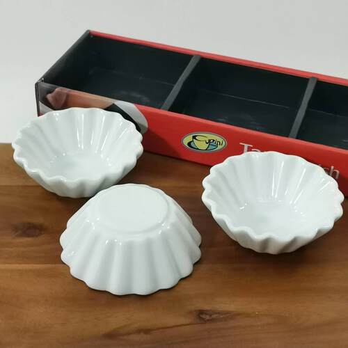 波纹花边味碟酱料碟白瓷光釉迷你