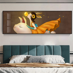 创意北欧儿童房卧室床头装 海豚女孩房间墙面壁画 饰画挂画2022新款