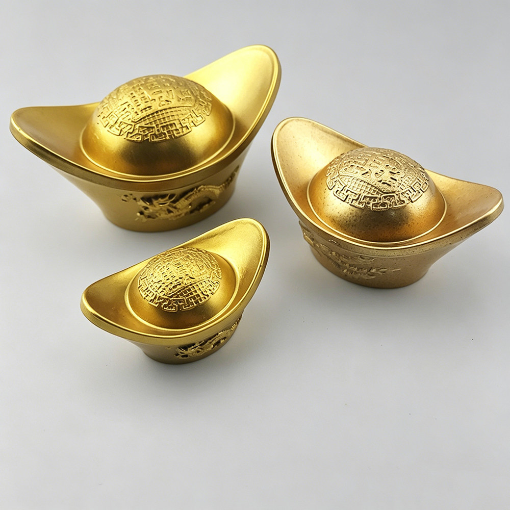 仿真塑料金元宝大小号装饰摆件万圣节儿童金锭子玩具活动场景布置