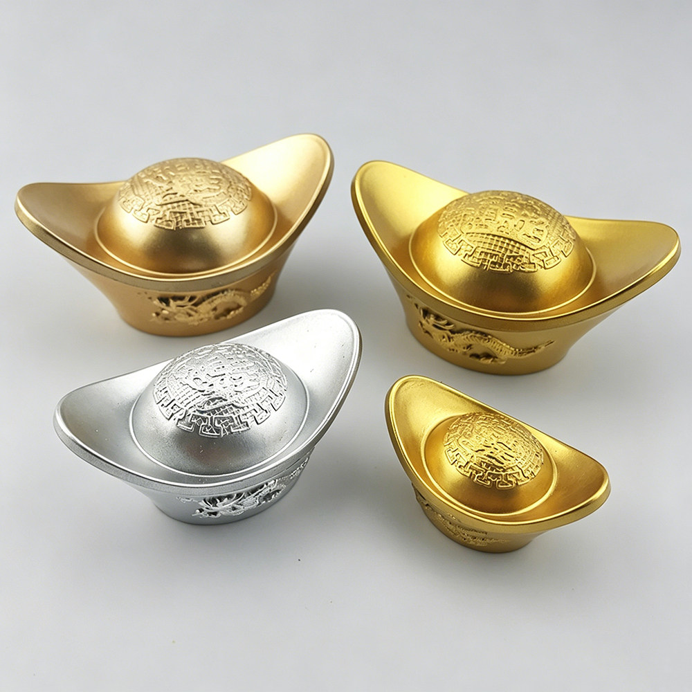 金元宝摆件空心塑料仿真元宝金锭子家居新年装饰品推头场景布置