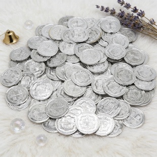 十字架金币玩具塑料假币儿童早教奖励道具海盗游戏桌游代币筹码币