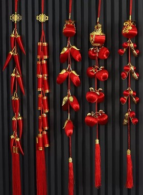 乔迁搬家春节鞭炮串辣椒串挂饰新