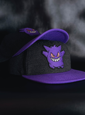 语罐头宠物 精灵POKEMON耿鬼Gengar紫色百搭鸭舌棒球帽