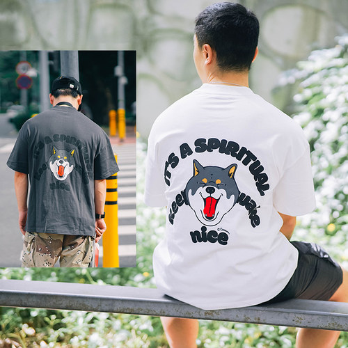 原创小领口透气柴犬可爱短袖
