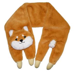 可爱宠物柴犬黄柴围巾保暖御寒冬季百搭毛茸学生围脖礼物