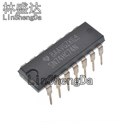 原装进口 SN74HC74N 直插DIP14 双路D类上升沿触发器芯片 74HC74