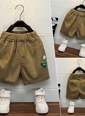 夏季帅气裤子儿童夏装潮白色裤宝宝中裤新款男童童装短裤五分休闲