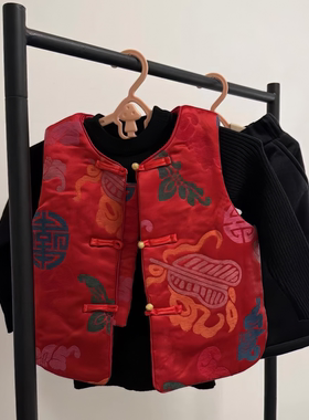 【原版实体店品质】拜年服儿童套装亲子装冬装男女童国风红色提