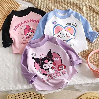 绒打底衫女童圆领网红宝宝秋【库洛米上衣】双面德冬韩版内搭洋气