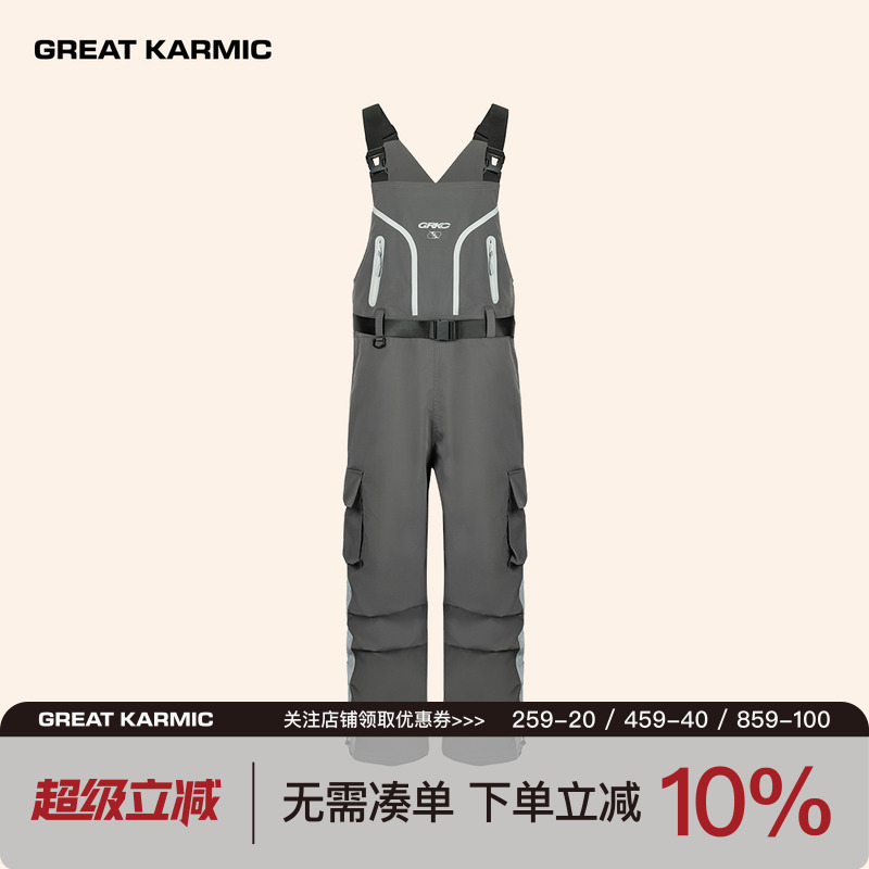 GRKC吉尔卡克 未来玩家系列压胶背带裤国潮牌工装裤休闲裤宽松