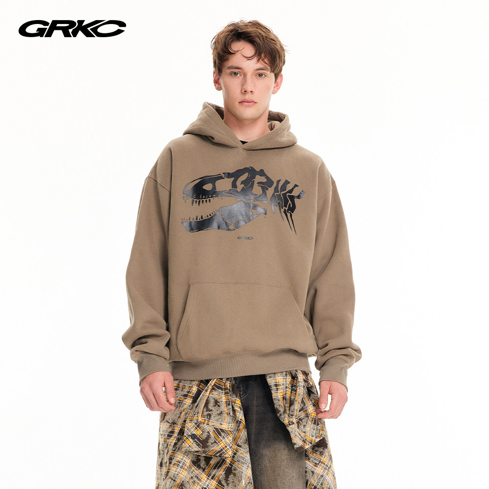 GRKC吉尔卡克龙骨连帽卫衣运动休闲宽松上衣复古美式情侣帽衫秋冬