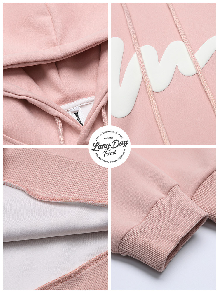 LAZY DAY 오리지널 남성 의류 미국 트렌디 브랜드 레터 폼 후드 티셔츠 남성 가을 루즈 탑