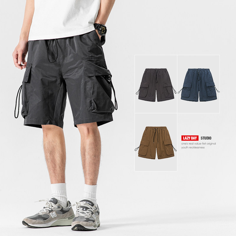 LAZY DAY 오리지널 남성 의류 세트 일본 크리에이티브 프린트 반팔 티셔츠 남성 작업복 루즈 탑 트렌디