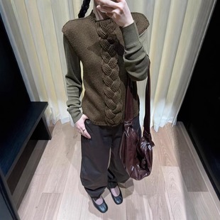 悦己高品质对版 打底 lem24冬绞花坎肩针织上衣高级感羊aire毛修身