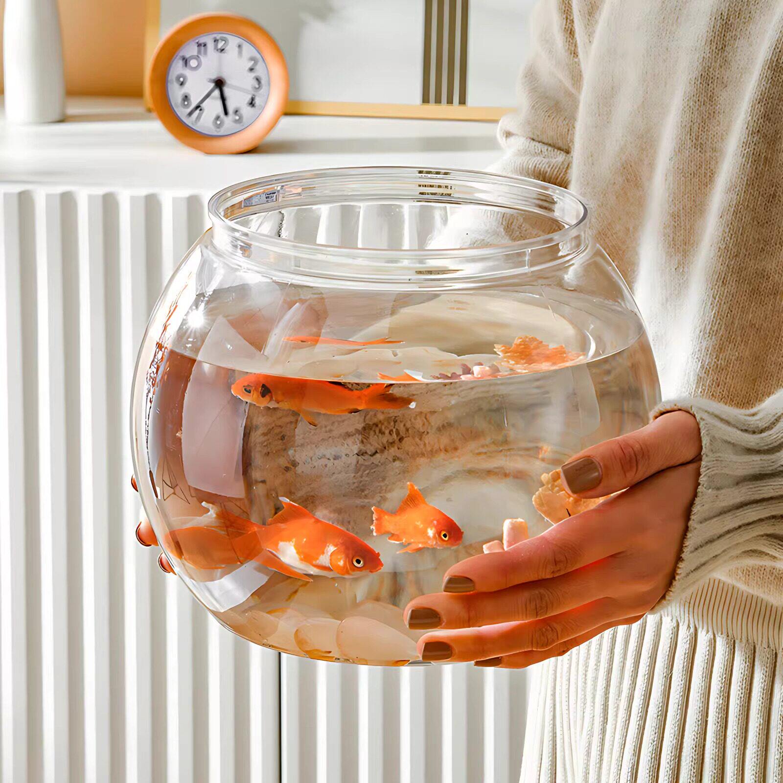 亚克力一体成型圆形金鱼缸水培器